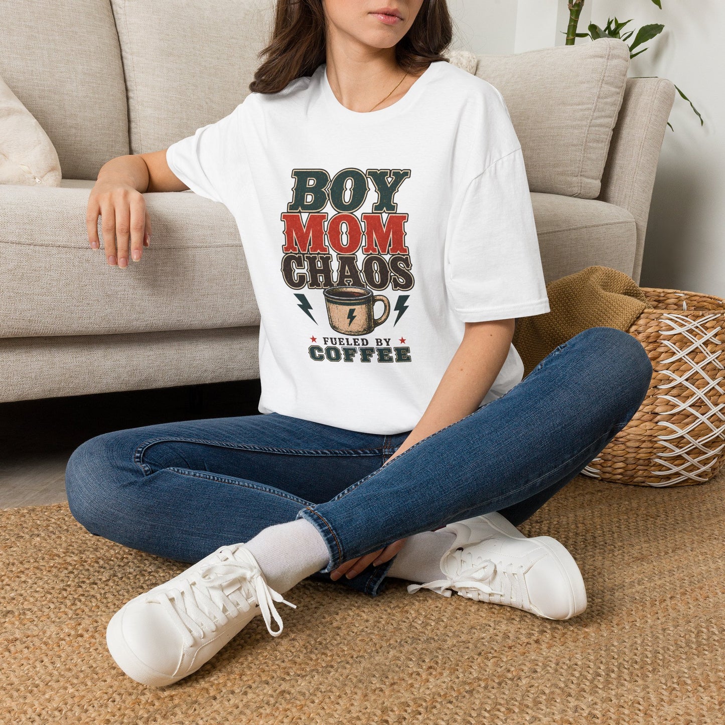 Boy Mom Chaos Fueled by Coffee T-shirt
