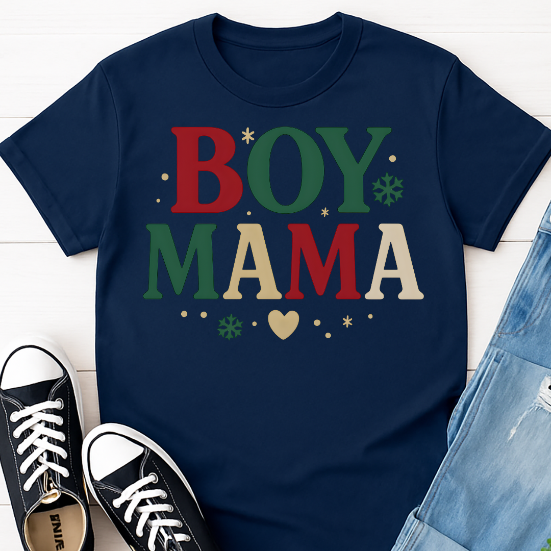 Boy Mama Christmas T-shirt