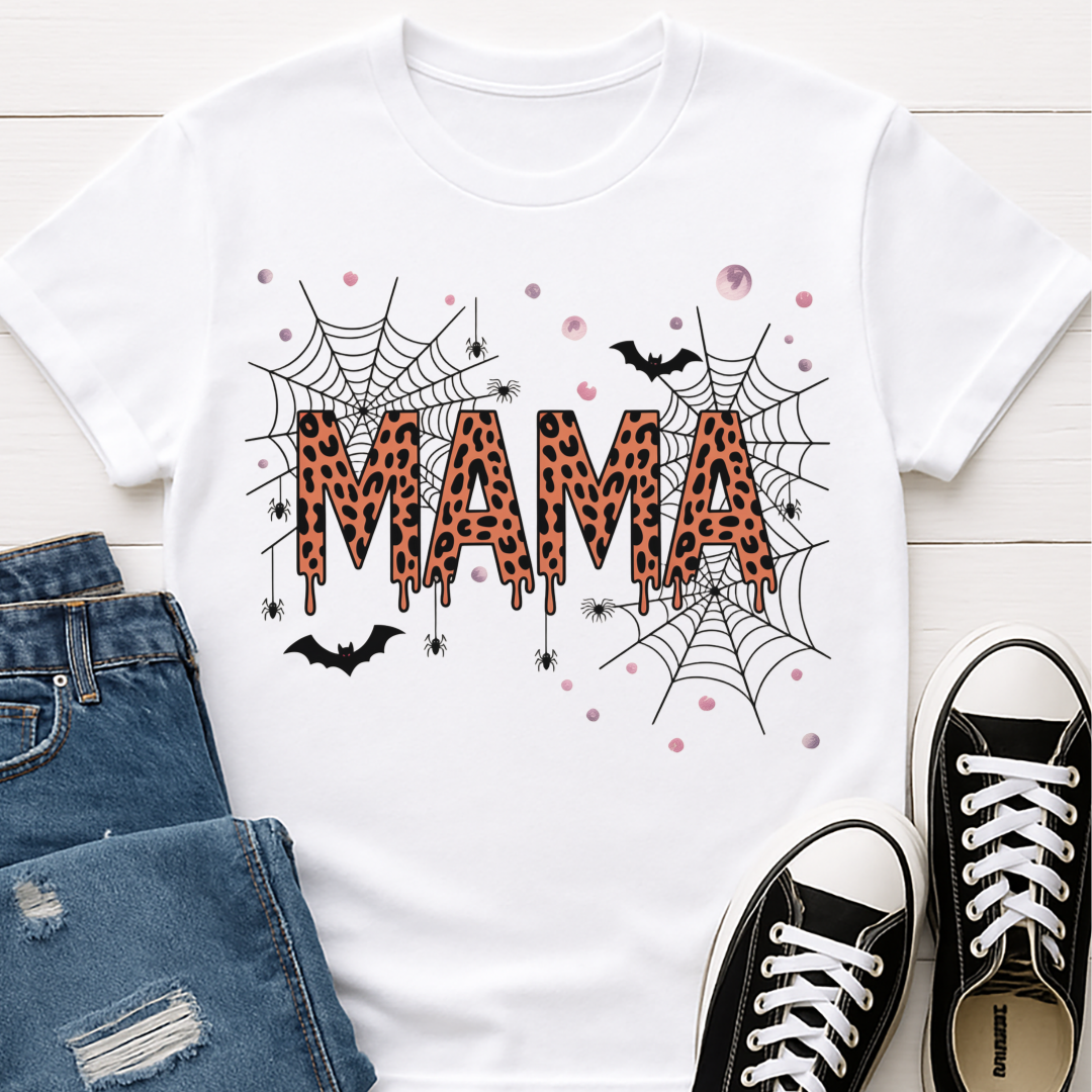 Mama Halloween Leopard T-shirt