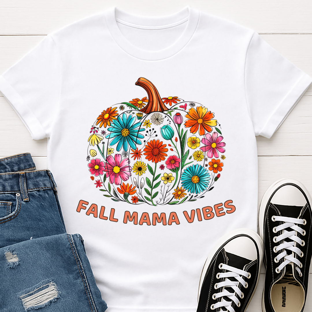Fall Mama Vibes Floral T-shirt