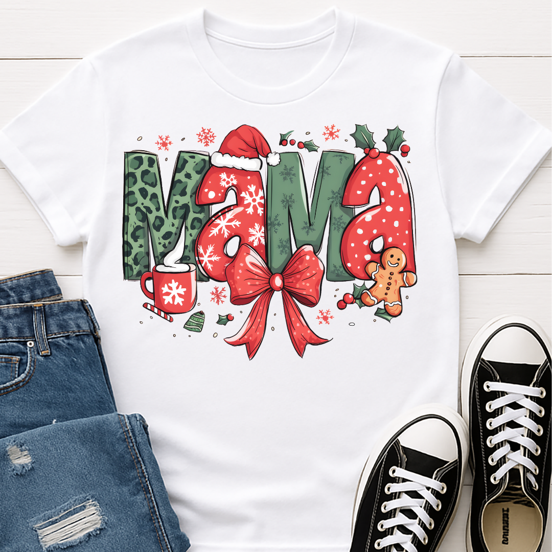 Mama Bow Christmas T-shirt