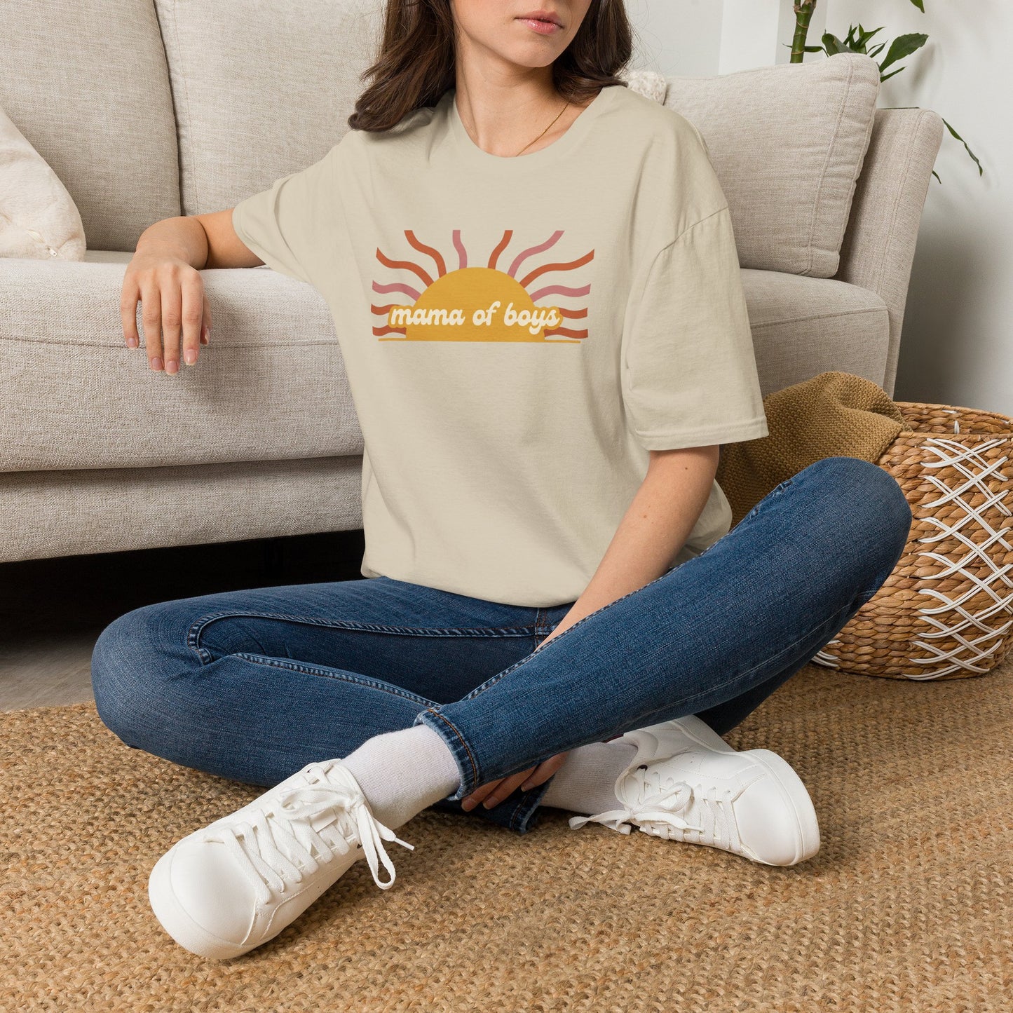Mama of Boys Retro Sun T-shirt