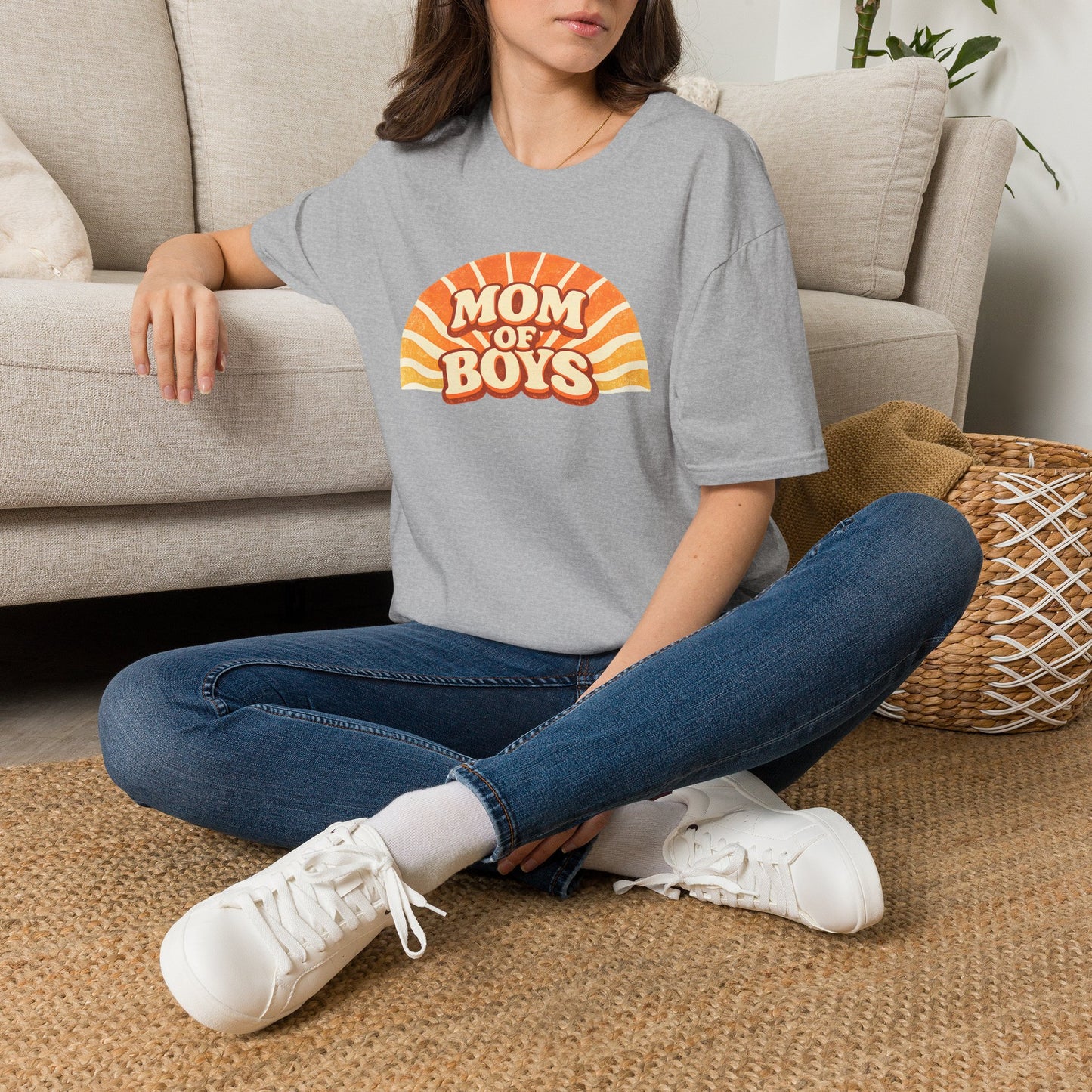 Mom of Boys Retro Sun T-shirt