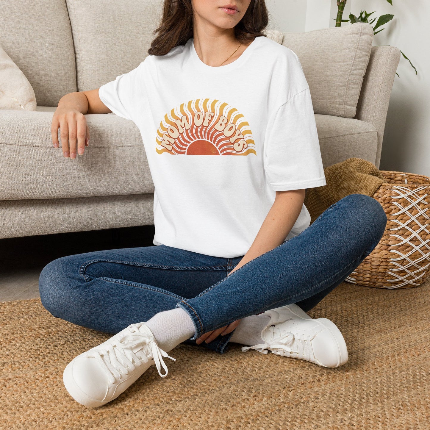 Mom Of Boys Sun Retro T-shirt