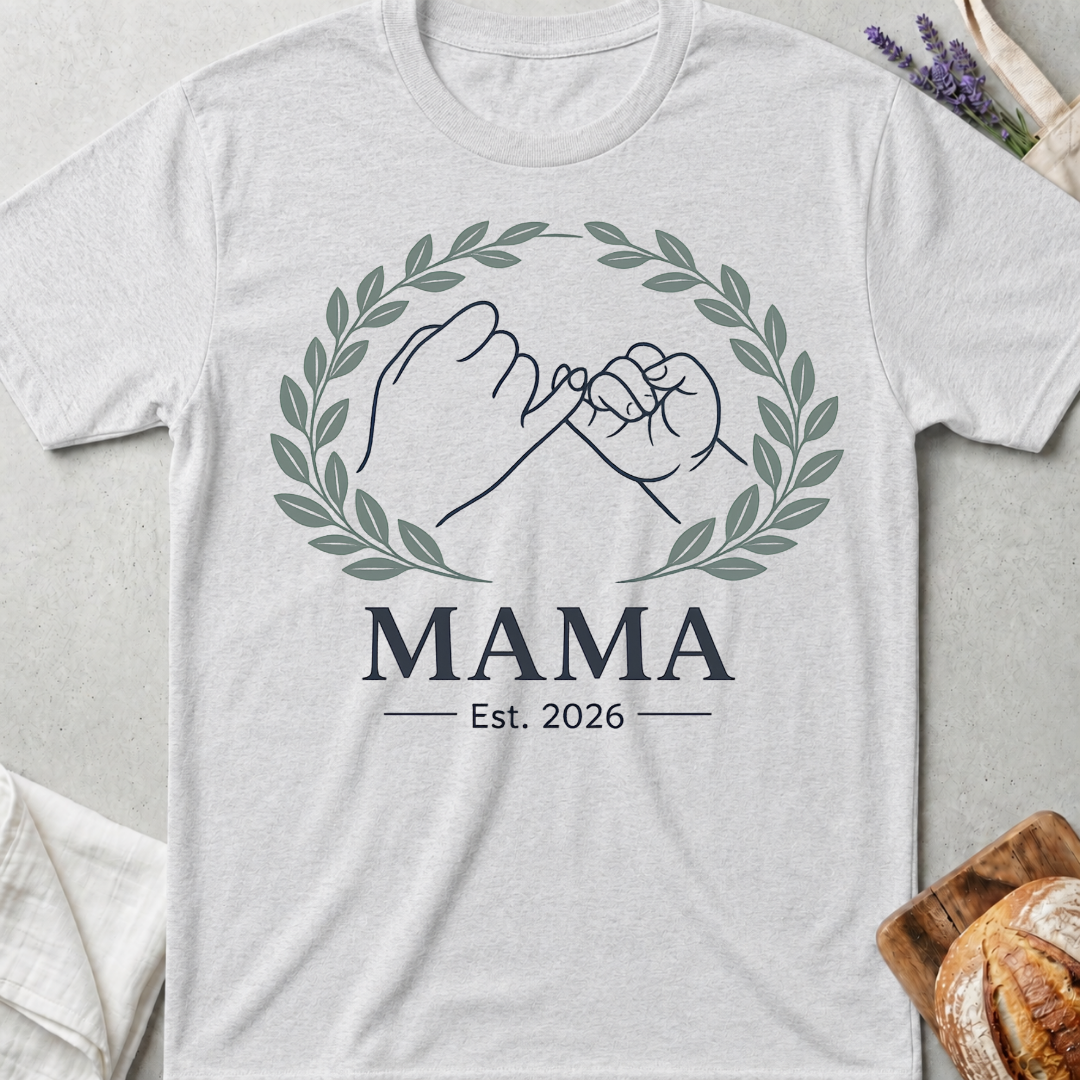 Minimalist Mama Est 2026 T-Shirt - New Mom Line Art Tee