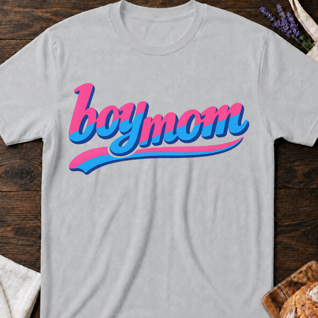 Boy Mom Retro Script T-shirt