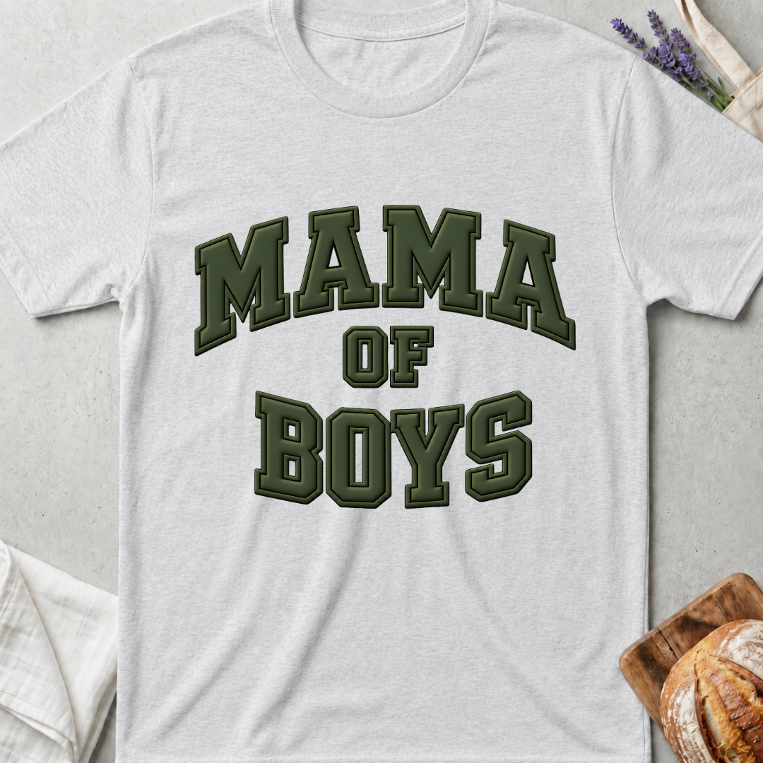 Mama of Boys T-Shirt | Boy Mom Varsity Shirt