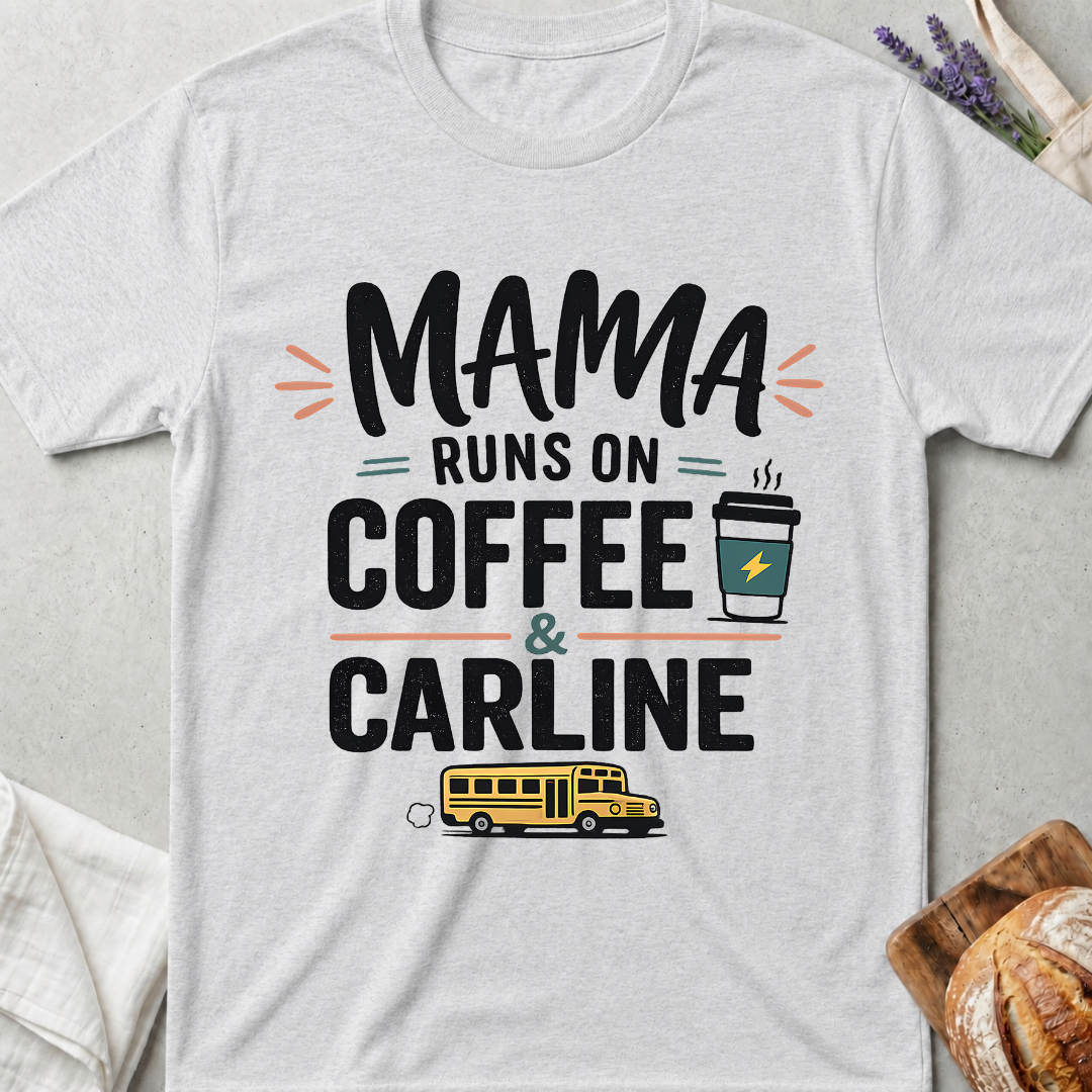 Mama Runs on Coffee & Carline T-shirt