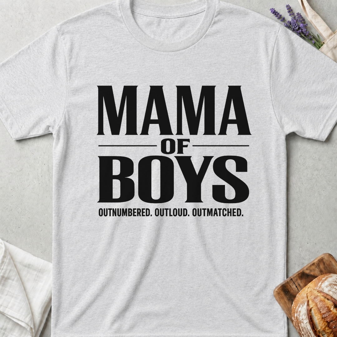 Mama of Boys Shirt | Outnumbered Outloud Outmatched T-Shirt