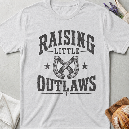 Raising Little Outlaws T-Shirt | Western Boy Mom Shirt
