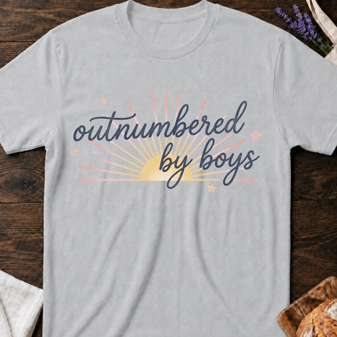 Outnumbered by Boys T-shirt | Funny Boy Mom Tee