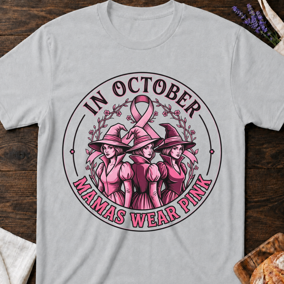 In October Mamas Wear Pink Witch T-Shirt
