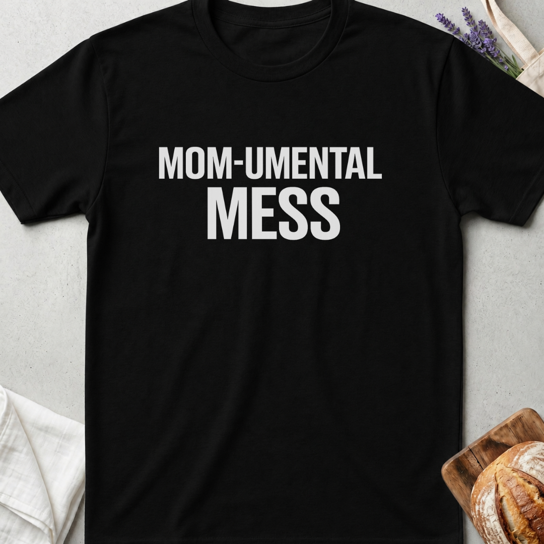 Mom-umental Mess Tee – Funny Relatable Mom T-Shirt