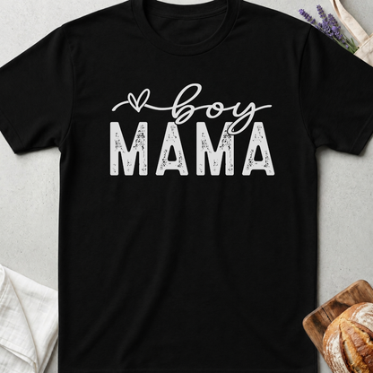 Boy Mama Distressed T-shirt - Trendy Mom Tee