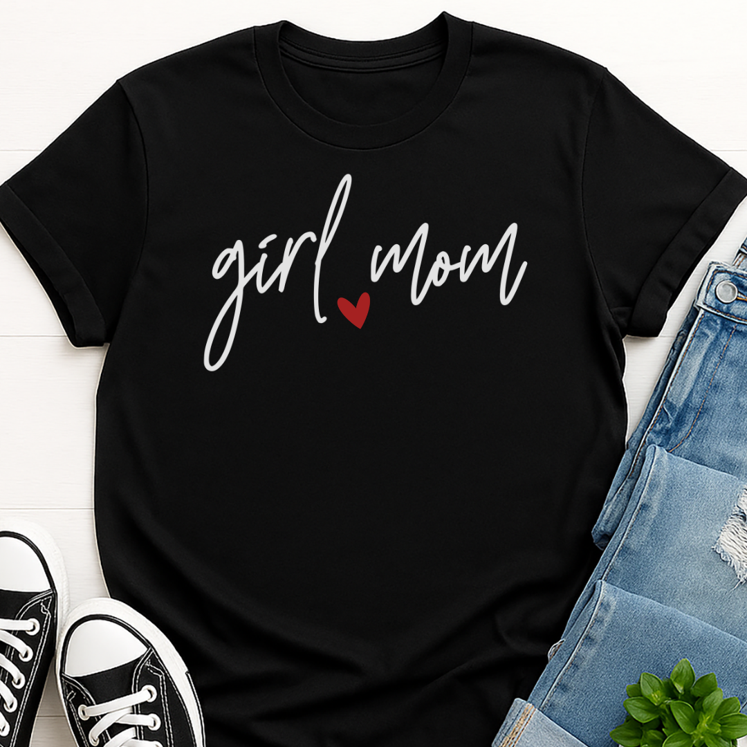 Girl Mom Christmas Script T-shirt