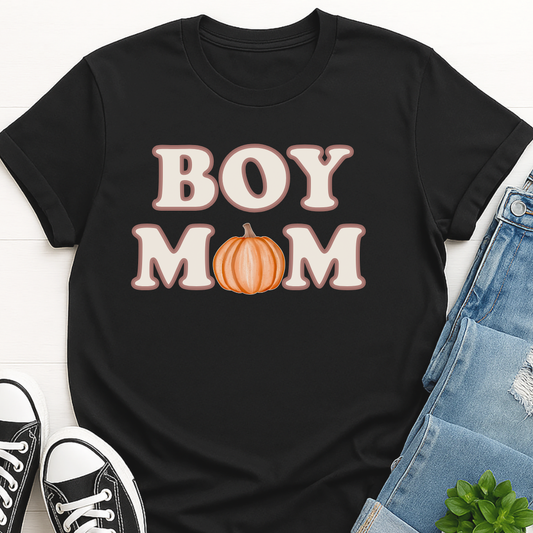 Boy Mom Pumpkin Fall T-shirt
