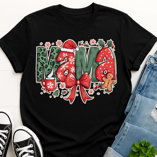 Mama Christmas Bow T-shirt