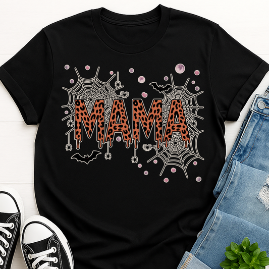 Mama Halloween Leopard T-shirt