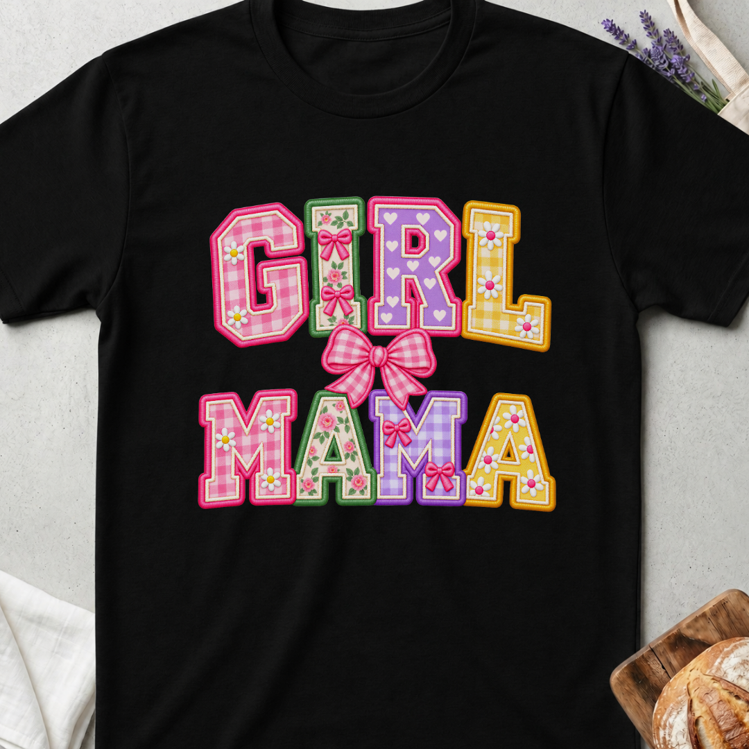 Mama of Girls T-Shirt — Cute Floral Retro Mom Shirt