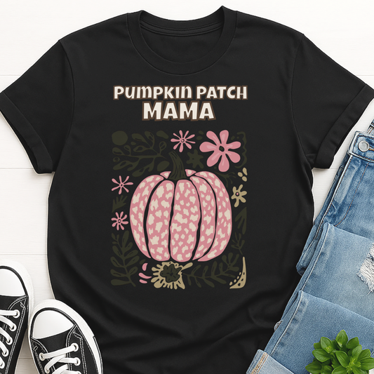 Pumpkin Patch Mama Floral Fall T-shirt