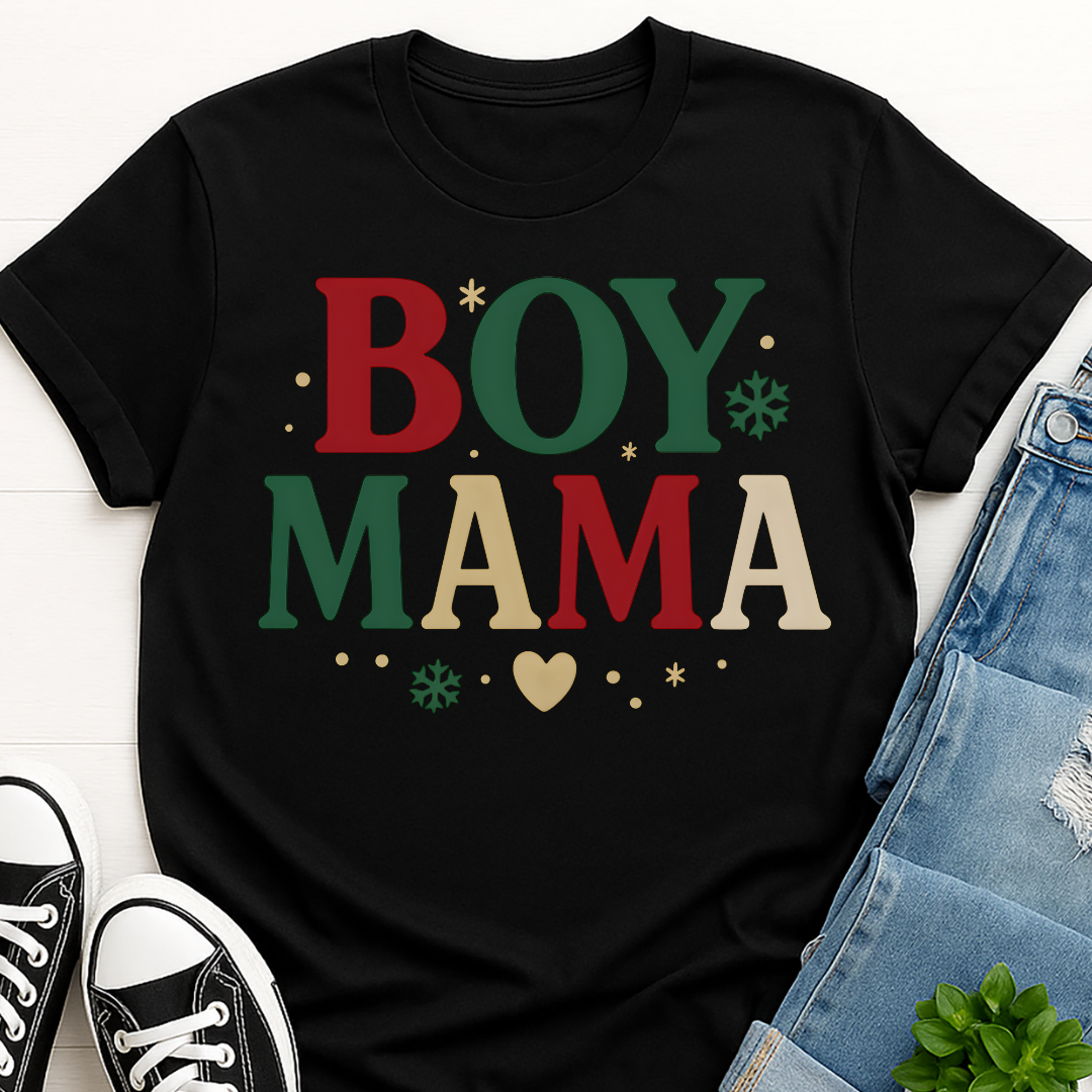 Boy Mama Christmas T-shirt