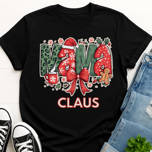 Mama Claus Bow Christmas T-shirt