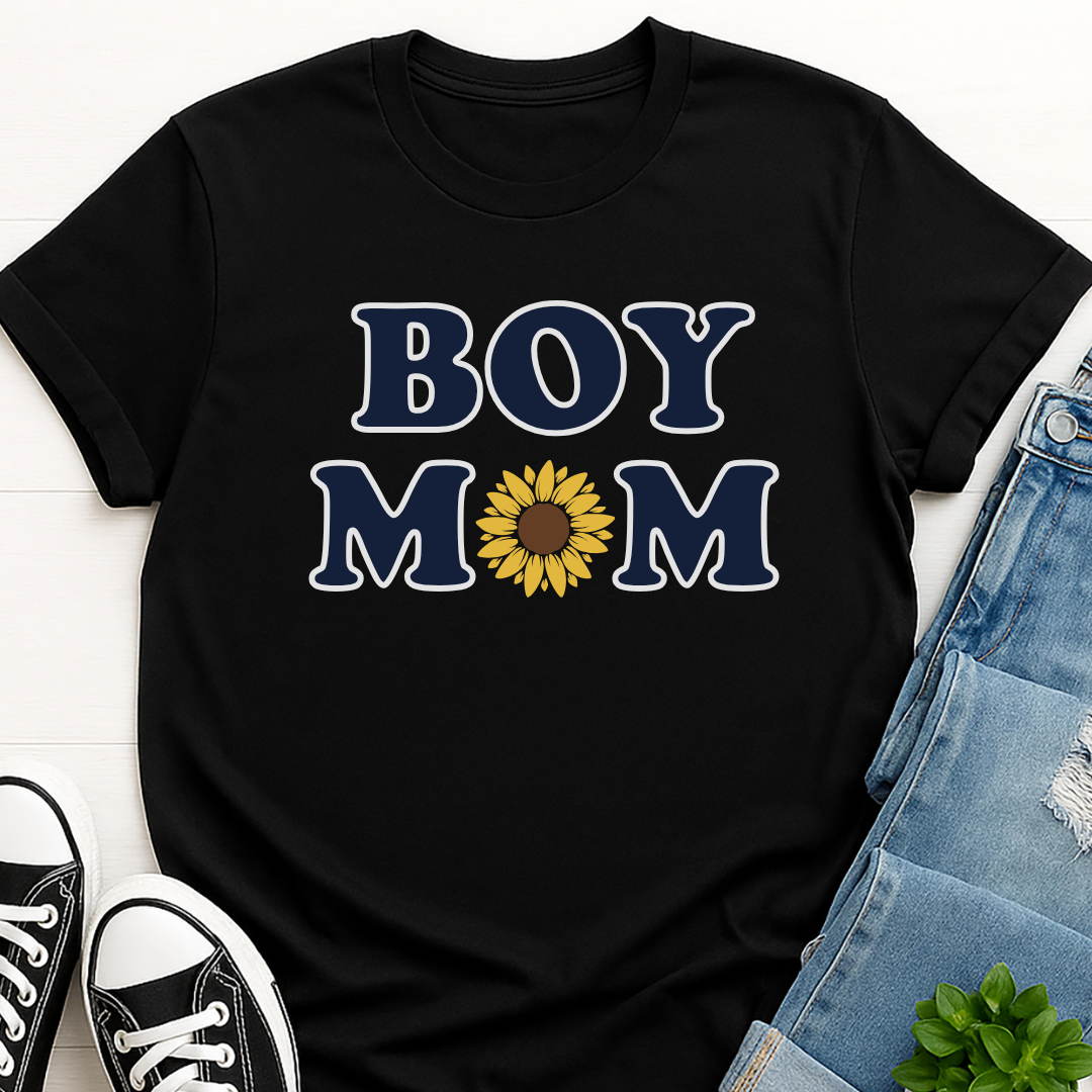 Boy Mom Sunflower T-shirt - Mom Life Tee