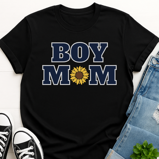 Boy Mom Sunflower T-shirt - Mom Life Tee