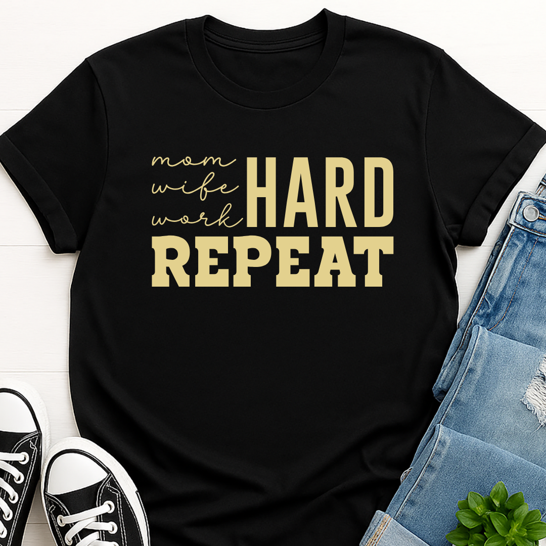 Mom Hard Repeat T-shirt