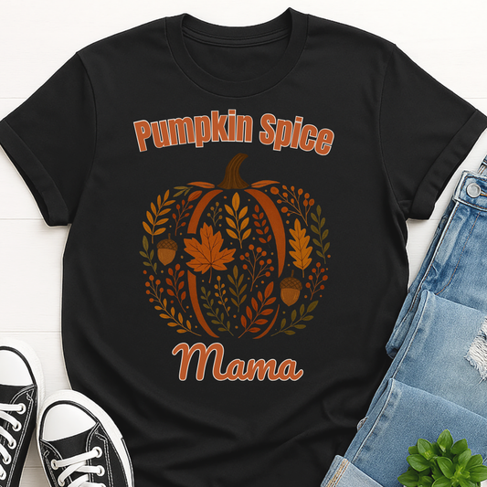 Pumpkin Spice Mama - Fall Floral Pumpkin T-shirt