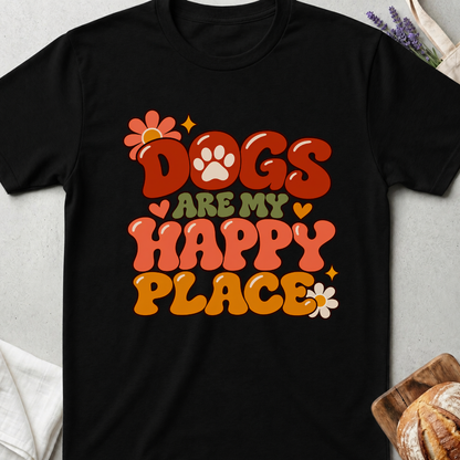 Dogs Are My Happy Place Retro T-Shirt