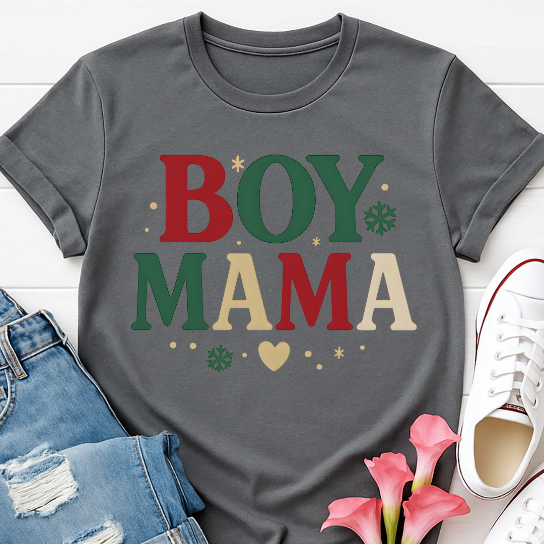 Boy Mama Christmas T-shirt