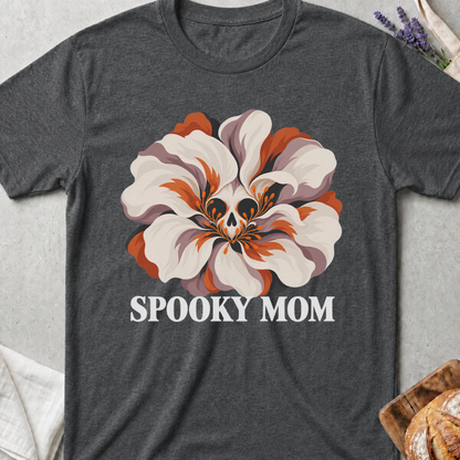 Spooky Mom Vintage Flower Skull Graphic T-Shirt