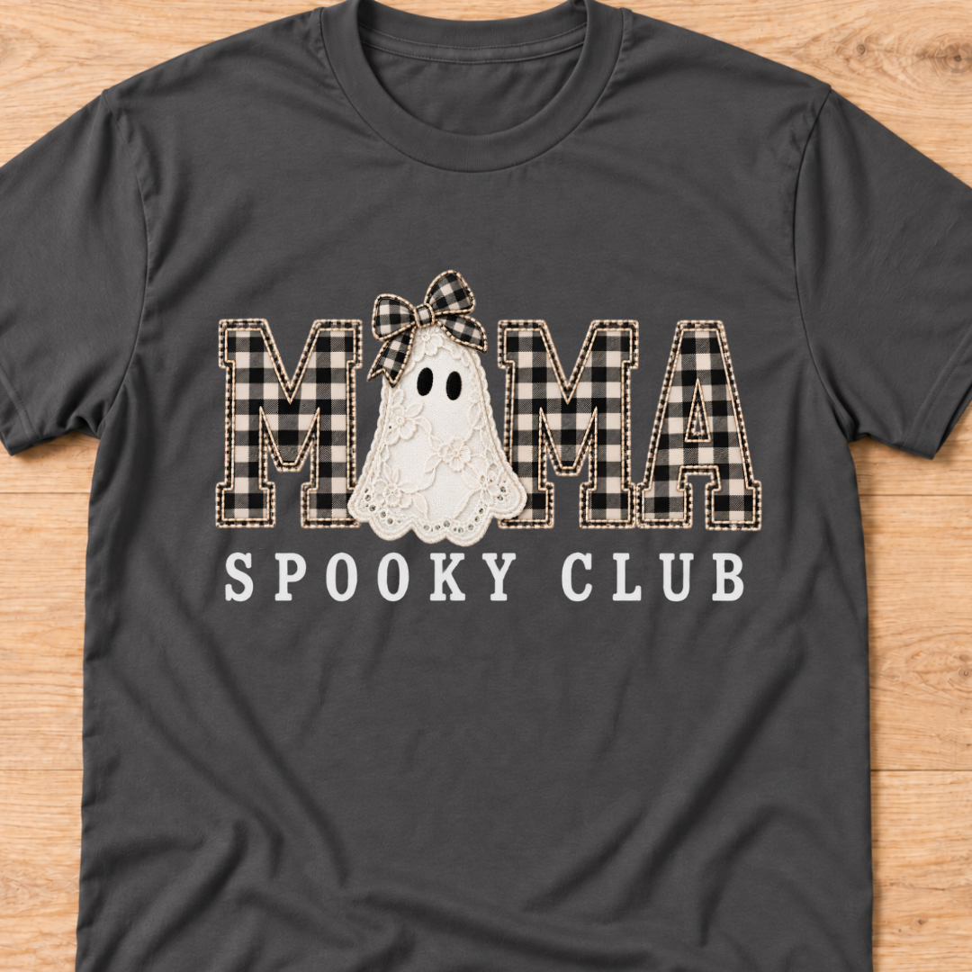 Mama Spooky Club Plaid T‑Shirt
