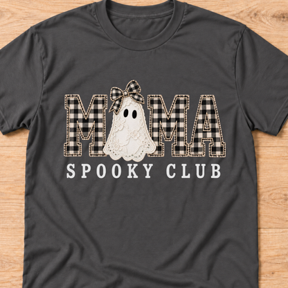 Mama Spooky Club Plaid T‑Shirt