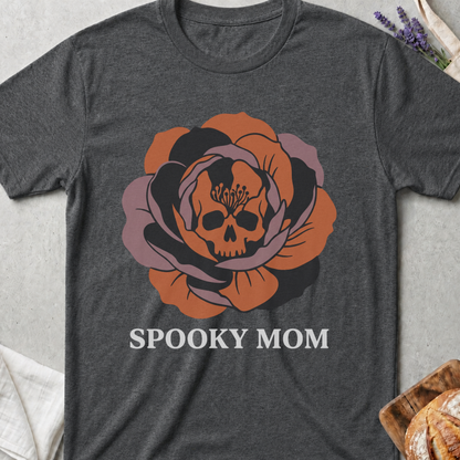 Spooky Mom T‑Shirt - Flower Skull Halloween Tee