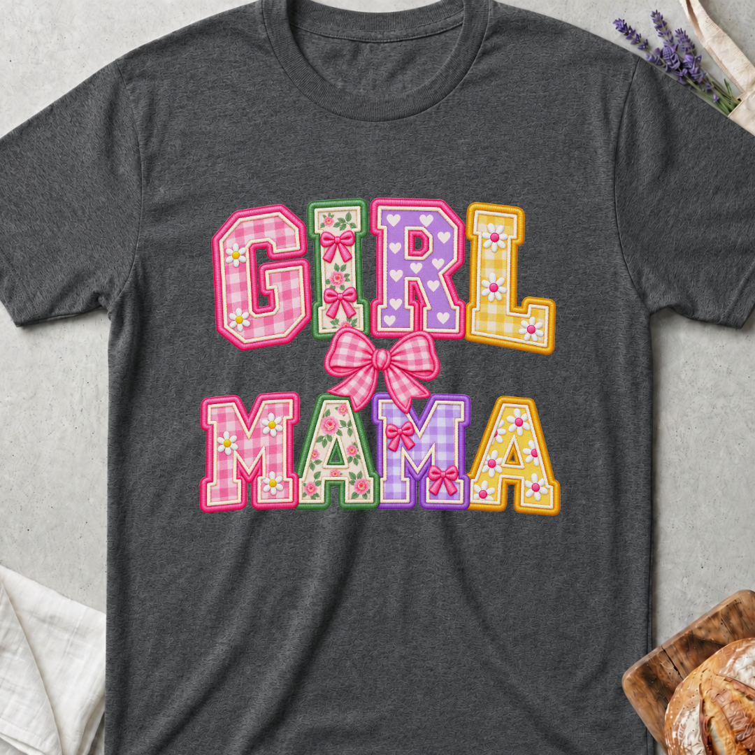 Mama of Girls T-Shirt — Cute Floral Retro Mom Shirt