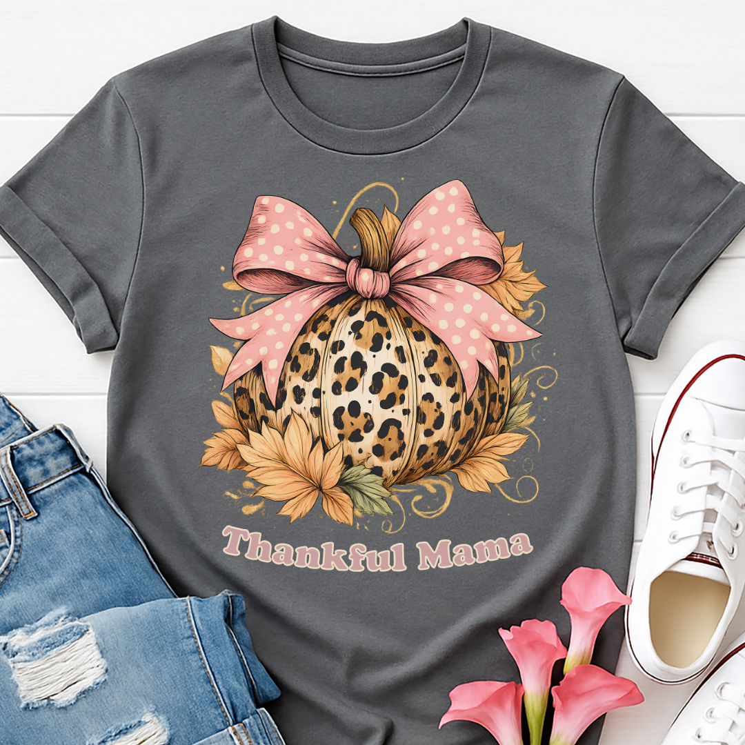 Thankful Mama Leopard Fall T-shirt