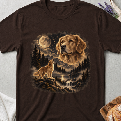 Golden Retriever Howling Moon T-Shirt
