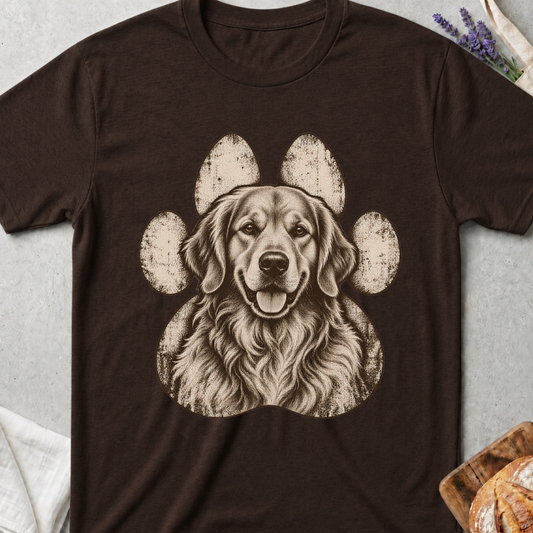 Golden Retriever Paw Print T-Shirt