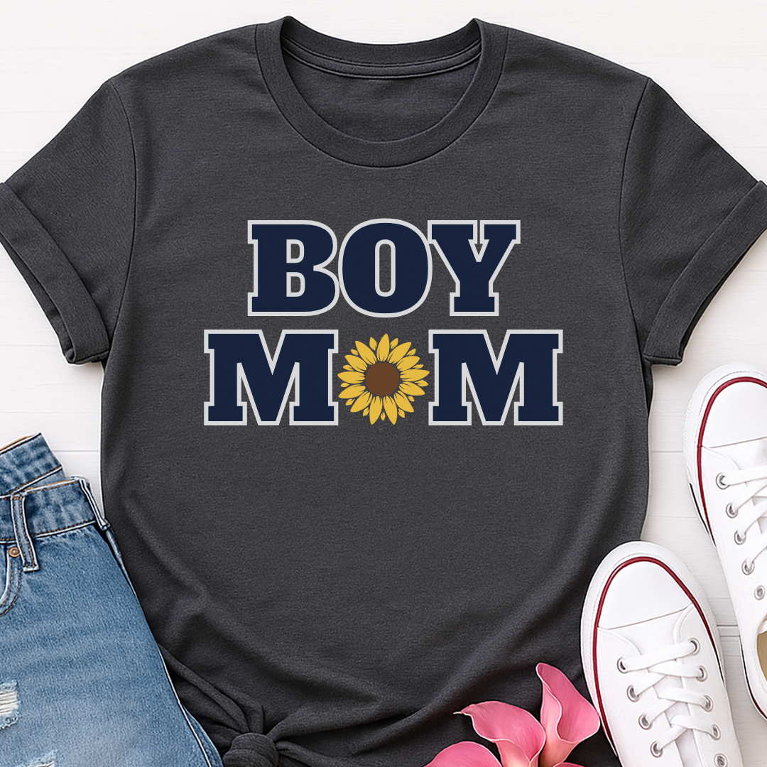 Boy Mom Sunflower T-shirt - Mom Life Tee