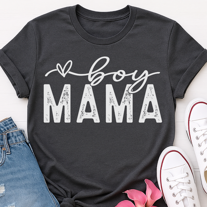 Boy Mama Distressed T-shirt - Trendy Mom Tee