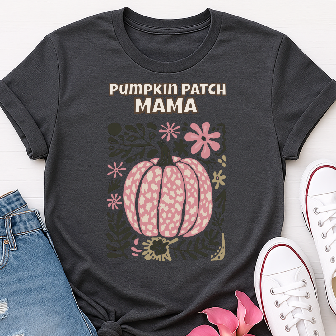 Pumpkin Patch Mama Floral Fall T-shirt