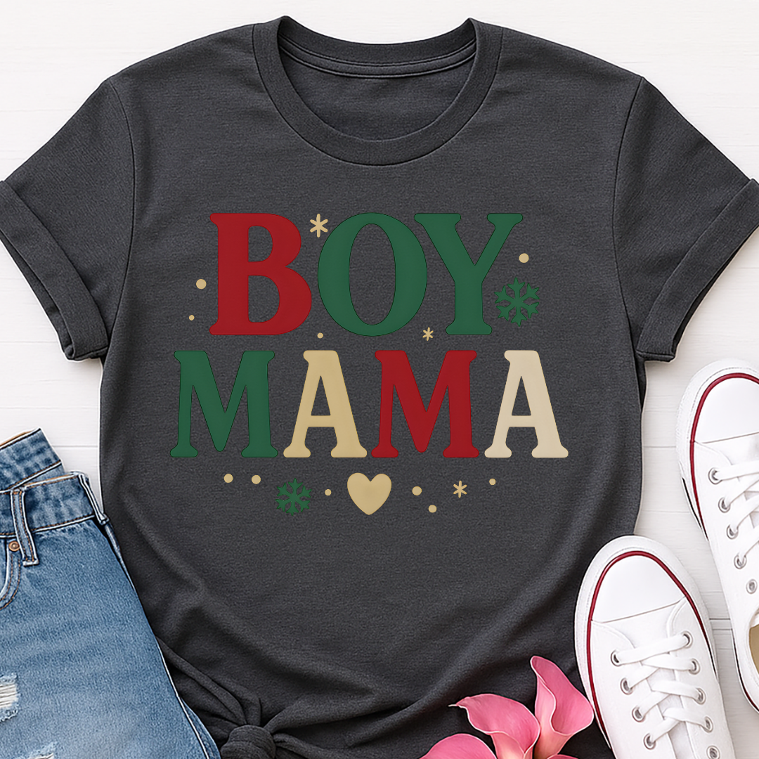 Boy Mama Christmas T-shirt