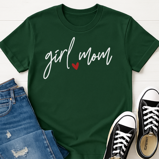 Girl Mom Christmas Script T-shirt