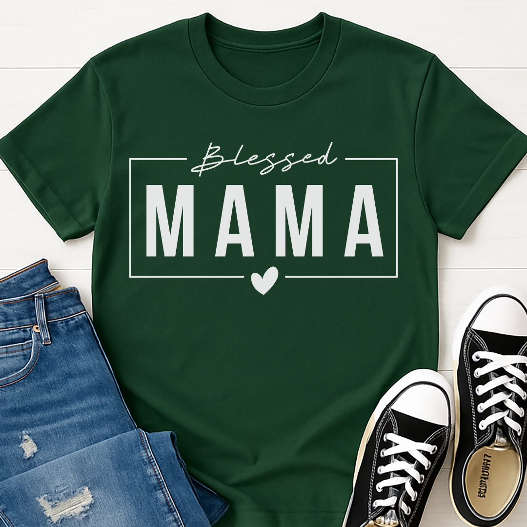 Blessed Mama T-shirt - Faith Inspired Mom Life Tee