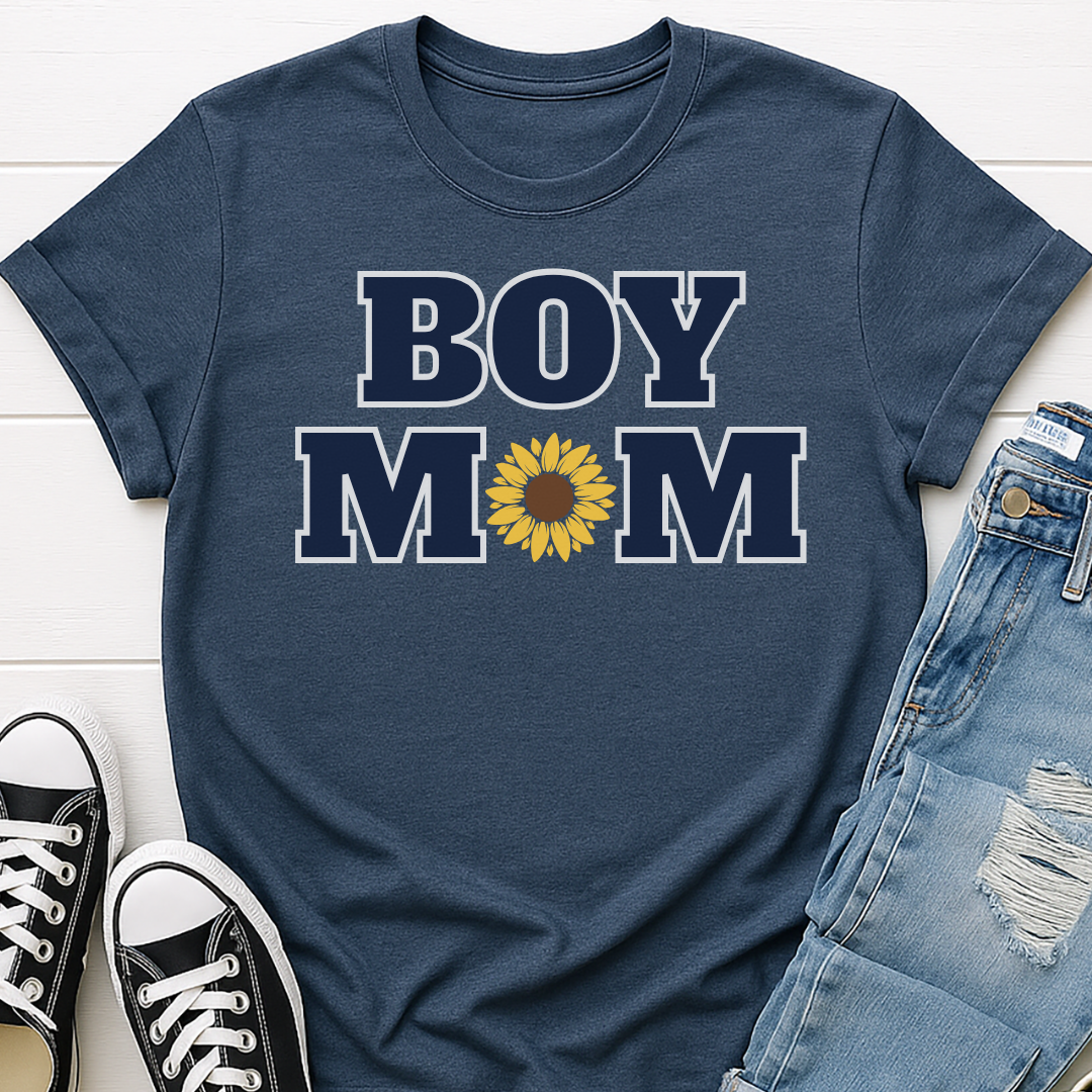 Boy Mom Sunflower T-shirt - Mom Life Tee