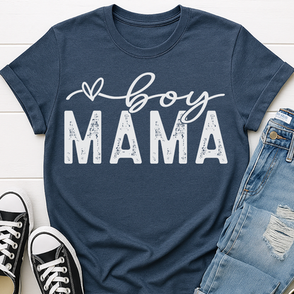 Boy Mama Distressed T-shirt - Trendy Mom Tee