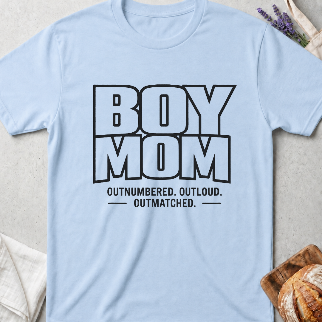 Boy Mom Shirt | Outnumbered Outloud Outmatched