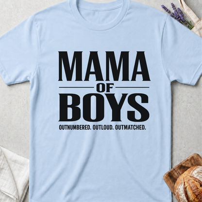 Mama of Boys Shirt | Outnumbered Outloud Outmatched T-Shirt